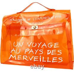 15 Off Hermes Vinyl Kelly Orange Handbag Women Clear Beach Bag Plastic Handbags