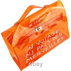15 Off Hermes Vinyl Kelly Orange Handbag Women Clear Beach Bag Plastic Handbags