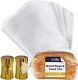 150 Clear Plastic Bread Bags With Twist Ties Reusable Loaf Storage, 45x20x10cm