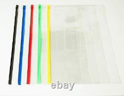 150 x A3 (44.2x32cm) 0.18mm Clear Document Storage Assorted Colours Pouch Bags
