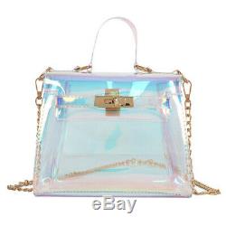 15X(Candy Female Fashion Jelly Transparent Tote Bag Plastic Shoulder Bag Bu 2U9)