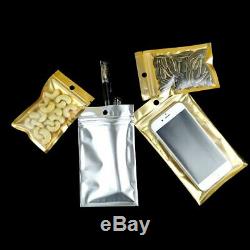 16cm24cm Golden / Clear Self Seal Zipper Plastic Retail Package Storage Bag, Zi