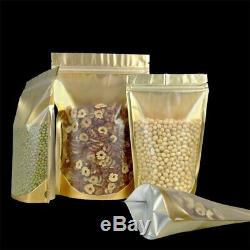 16cm24cm Golden / Clear Self Seal Zipper Plastic Retail Package Storage Bag, Zi