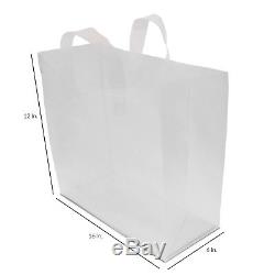 (16x6x12) 16x6x12 Pack of 100, Clear Frosted Plastic Take Out Bags, Food