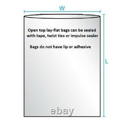 18x24 Clear Poly Bags Flat Open Top 1-Mil ml LDPE Plastic T-Shirt 100 200 1000