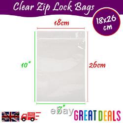 18x26 cm Grip Seal Zip Lock Self Press Resealable Clear Plastic Bags 1 100,000