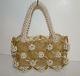 1960s Faux Pearl-encrusted Mod Clear Plastic Handbag With Brass Rings