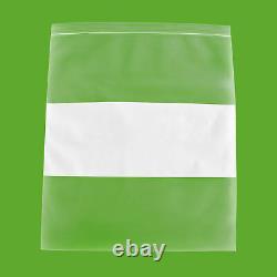 2 Mil Clear Reclosable Plastic Poly Bags 13 x 15 with White Block 2000 Packs