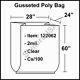 2 Mil Gusseted Poly Plastic Bag 28x24x60 Clear Fda Approved Cs/100 (122062)