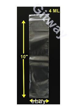 2 x 10 Reclosable Resealable Zip Top Lock Bag FDA Clear Plastic Bags 4 MIL