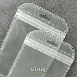 200 Half Glossy Matte Reclosable Plastic Poly Bags Zip Seal Hang Hole 2.36 MIL