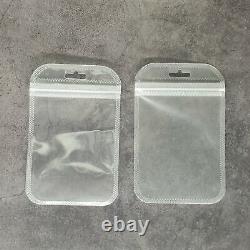 200 Half Glossy Matte Reclosable Plastic Poly Bags Zip Seal Hang Hole 2.36 MIL