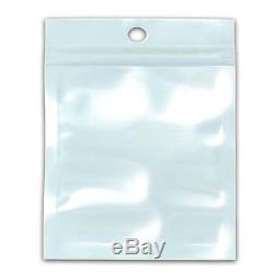 2000 Ziplock 5.5x8 Clear Plastic White Bags 5.5 x 8 Wholesale Lot