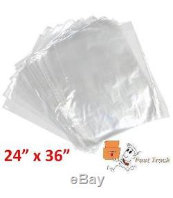 2000 x CLEAR POLYTHENE 24 x 36 PLASTIC FOOD APPROVED BAGS -100 GAUGE FAST