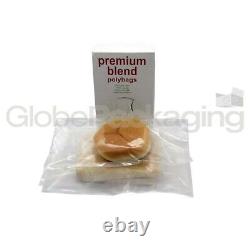 2000 x HEAVY DUTY 18x24 CLEAR POLYTHENE FOOD USE APPROVED BAGS 200 GAUGE 24HR