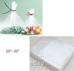 2000 x HEAVY DUTY CLEAR 20 x 30 PLASTIC FOOD APPROVED BAGS -200 GAUGE
