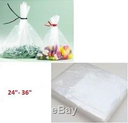 2000 x HEAVY DUTY CLEAR 24 x 36 PLASTIC FOOD APPROVED BAGS -200 GAUGE