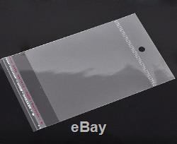 200PCs Clear Self Adhesive Seal Plastic Bags 13.5x8cm Usable Space 9x8cm