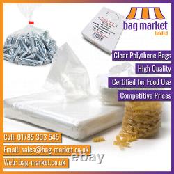 200gu Food Grade Clear Polythene Bags Freezer/Storage/Sandwich/Poly/Strong
