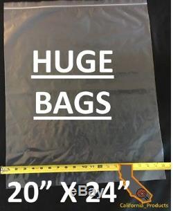 20X24 Poly Plastic Zip Lock Bags Big Huge Large Top Close Transparent Clear FDA