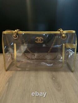 24HOURS Chanel PVC clear plastic transparent tote handbag bag not a double flap