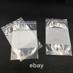 2Mil White Block Top Lock Seal Bags Writable Reclosable Zip Plastic Parts Bag