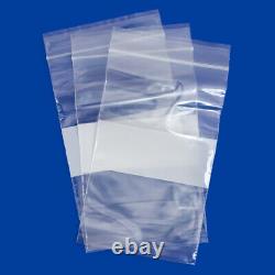 2Mil or 4Mil White Block Top Lock Seal Bags Writable Reclosable Zip Parts Bag