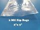 2x2 Clear 2 Mil Plastic Zip Seal Bag Reclosable Top Lock 2mil Small Baggies