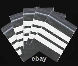 3,000 x 10 x 14 WHITE PANEL Zip Resealable Plastic Grip Seal Bags