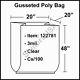 3 Mil Gusseted Poly Plastic Bag 20x20x48 Clear Fda Approved Cs/100 (122781)