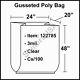 3 Mil Gusseted Poly Plastic Bag 24x20x48 Clear Fda Approved Cs/100 (122785)
