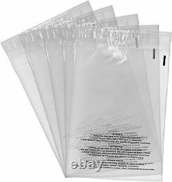 3000 10x13 Premium Suffocation Warning Clear Plastic Self Seal Poly Bags 1.5 Mil