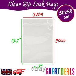 30x50 cm Grip Seal Zip Lock Self Press Resealable Clear Plastic Bags 1 100,000