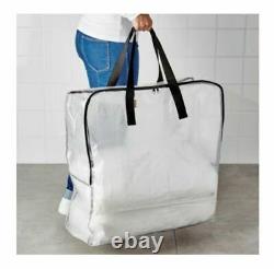 4x IKEA DIMPA Large Clear Transparent Plastic Zipped Storage Bags(65x22x65cm)