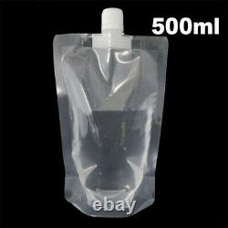 5-500X Clear Plastic Stand-up Drink Bag Spout Pouch For Liquid Juice Milk 500ml