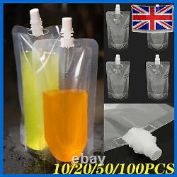 5-500X Plastic Stand-up Drink Bags Spout Pouch For Liquid Juice Milk UK STOCK