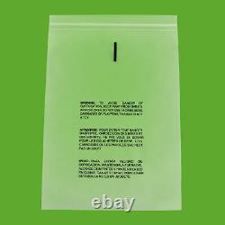 5 x 7 Top Seal Suffocation Warning Clear Resealable Poly Bag 1.5 Mil 10000 pcs