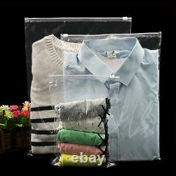 50/100X Reclosable Clear Matte Plastic Zipper Bags Packaging Underwear Clothes