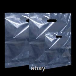 500 Clear Plastic Polythene Shopping Carrier Bags Party Gift Bags Security