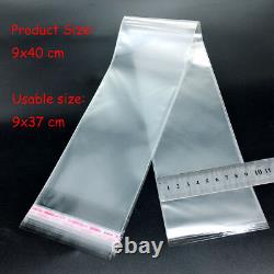 500pc Resealable Poly Bags Transparent Opp Bag Plastic Bags 9cm wide bag14 sizes