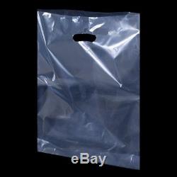 500x Clear Plastic Shopping Carrier Bags 54cm x 46cm + 7cm / 22 x 18 x 3 TM