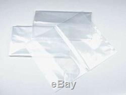 50cm x 100cm 1 mil. Clear Plastic Flat Open Poly Bag Extra Strength 100