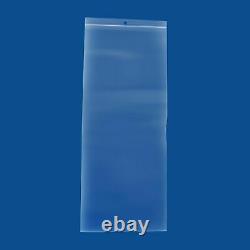5x12 Clear Reclosable Plastic Poly Zip Lock Bags with Hang Hole 4 Mil 4000 Pcs