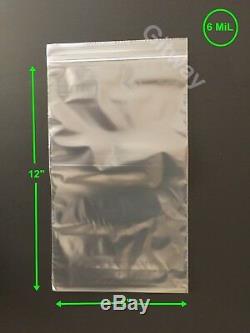 6 x 12 Heavy Duty 6 MIL Resealable Ziplock Zip Lock Bag 6x12 6 ML Plastic Bags