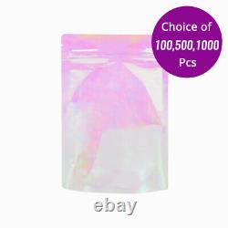 7.75x11.5in Glossy Pink Clear Plastic Mylar Standup Zip Lock Pouch Bag withMachine