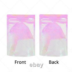 7.75x11.5in Glossy Pink Clear Plastic Mylar Standup Zip Lock Pouch Bag withMachine