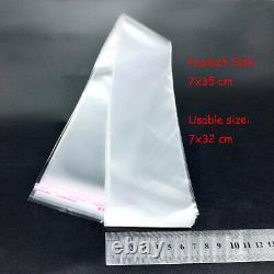7cm Wide Clear Cellophane Bags Card Display Self Adhesive Peel Seal Plastic OPP