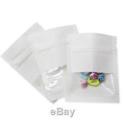 7x9cm Resealable Kraft Paper Clear Window Plastic Bag Ziplock Food Storage Pouch