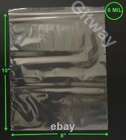 8 x 10 Heavy Duty 6 MIL Resealable Zip Top Lock 8x10 6 ML Clear Plastic Bags