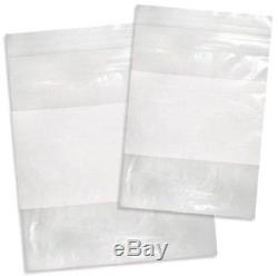 8000 10x12 Ziplock Bags with White Block Writeable 2mil Clear Plastic 10 x 12